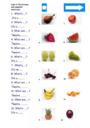 English Worksheet: Fruit