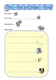 English worksheet: This, that and these, those
