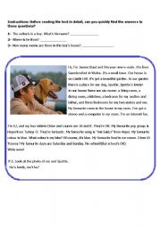 English Worksheet: READING