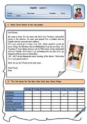 English Worksheet: JANES NEW PENPAL