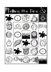 English Worksheet: Telling the Time Board Game