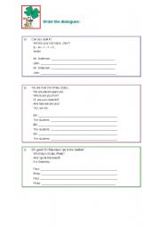 English worksheet: Order the dialogues