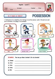 English Worksheet: IS IT JANES OR JOHNS?