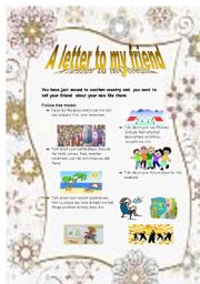 English Worksheet: letter to a person you know very well