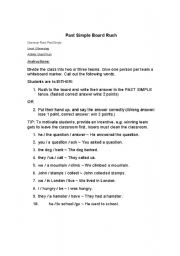 English Worksheet: Past Simple Board Rush