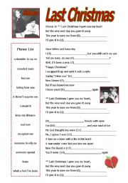 English Worksheet: LAST CHRISTMAS  by  Wham