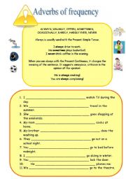 English Worksheet: Adverbs of frequency