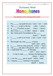 Homophones