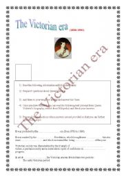 English Worksheet: The Victorian era PROJECT (different skills)