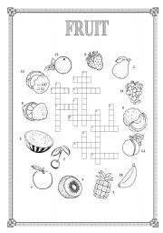 English Worksheet: Fruit