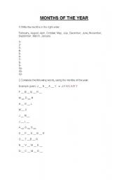 English Worksheet: Months of the year