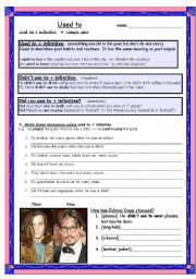 English Worksheet: Used to + infinitive