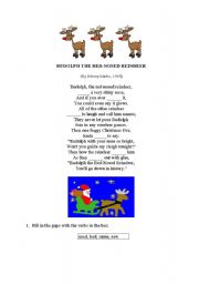 English Worksheet: Rudolph the red-nosed reindeer