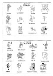 English Worksheet: Jobs mini-dictionary (B&W) 2/2