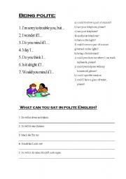 English Worksheet: Being polite