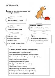 English Worksheet: Word order