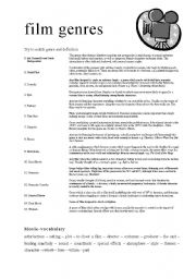 English Worksheet: film genres