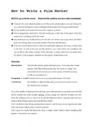 English Worksheet: How to write a film review