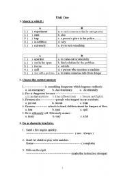 English worksheet: A GOOD WORK SHEET