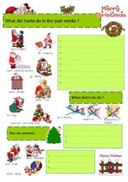 English Worksheet: What did Santa do in the past weeks ?