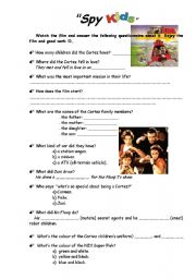 English Worksheet: SPY KIDS