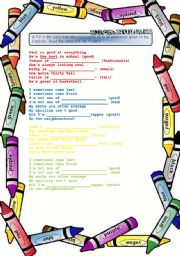 English Worksheet: Super Student