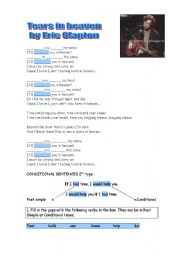 Tears in Heaven, by Eric Clapton - ESL worksheet by Tuili