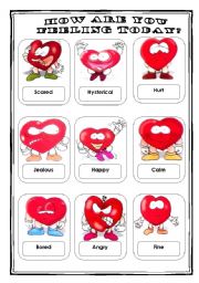 English Worksheet: Feelings (2/3)