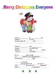 English worksheet: Christmas song