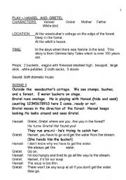 English worksheet: part 1 of 3   play HANSEL AND GRETEL