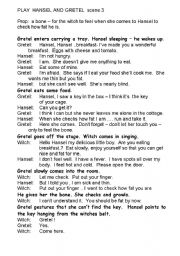 English Worksheet: part 3 of 3     HANSEL AND GRETEL