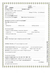 English Worksheet: My profile -All levels