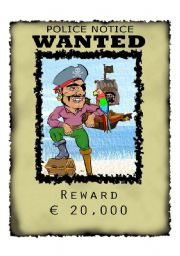 English Worksheet: Wanted Pirate