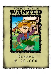 English Worksheet: Wanted Cowboy