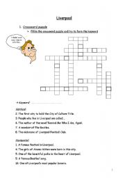 English worksheet: First half of worksheets lesson Liverpool