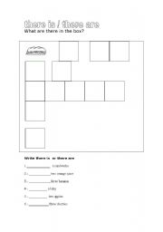 English worksheet: there is / there are 