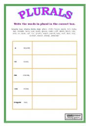 English worksheet: plural nouns