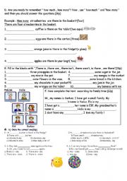 English Worksheet: worksheet about coutable uncountable nouns
