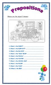 PREPOSITIONS (easy) 