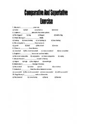 English worksheet: Comparatives and superlatives 