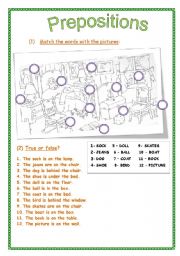 English Worksheet: PREPOSITIONS (easy) 