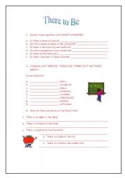 English Worksheet: exercise there to be
