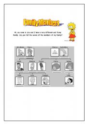 English worksheet: Simpsons Family 