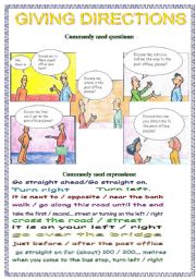 English Worksheet: giving directions