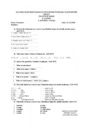 English worksheet: exam 1