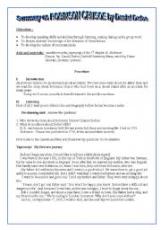 English Worksheet: Summary on Robinson Crusoe by Daniel Defoe