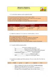 English Worksheet: PRESENT PERFECT