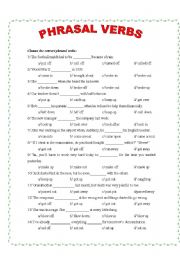 English Worksheet: phrasal verbs