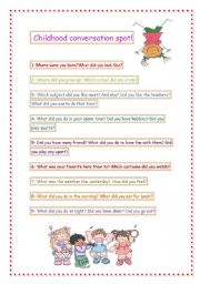 English Worksheet: Childhood conversation spot! Lets talk!