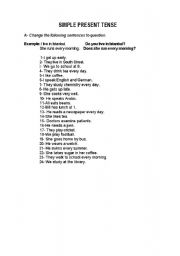 English Worksheet: PRESENT SIMPLE